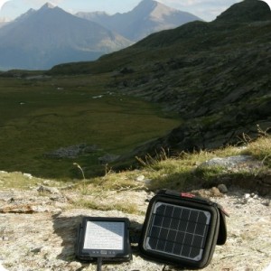 portable solar charger in Alps
