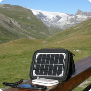 portable solar charger in Alps