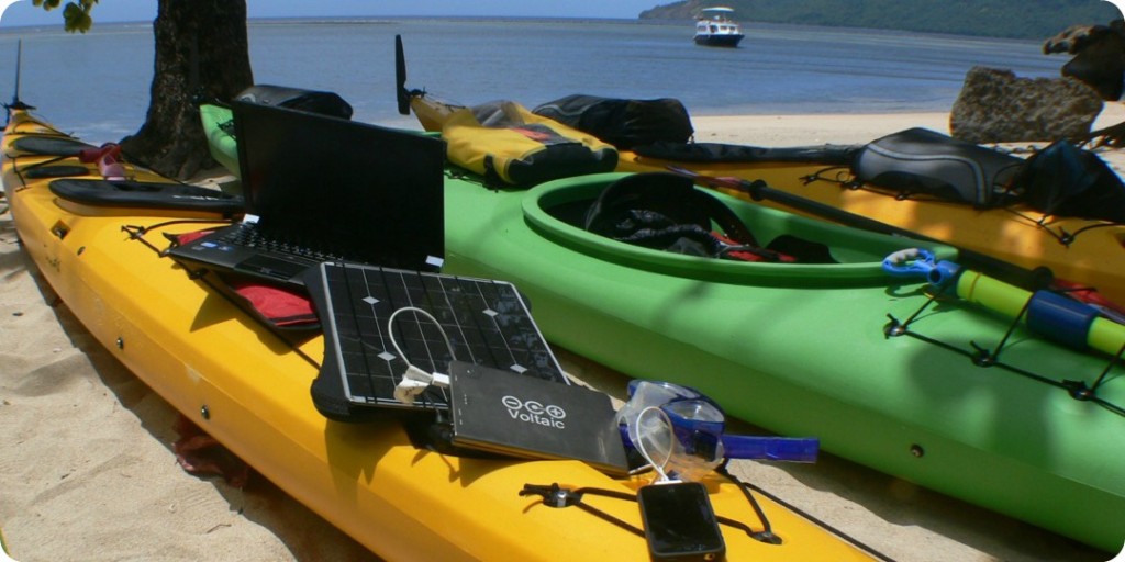 solar panel on kayak
