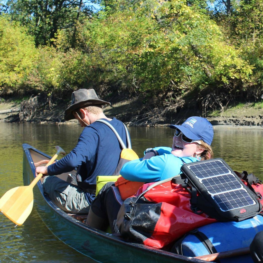 Fuse 10W solar charger on canoe