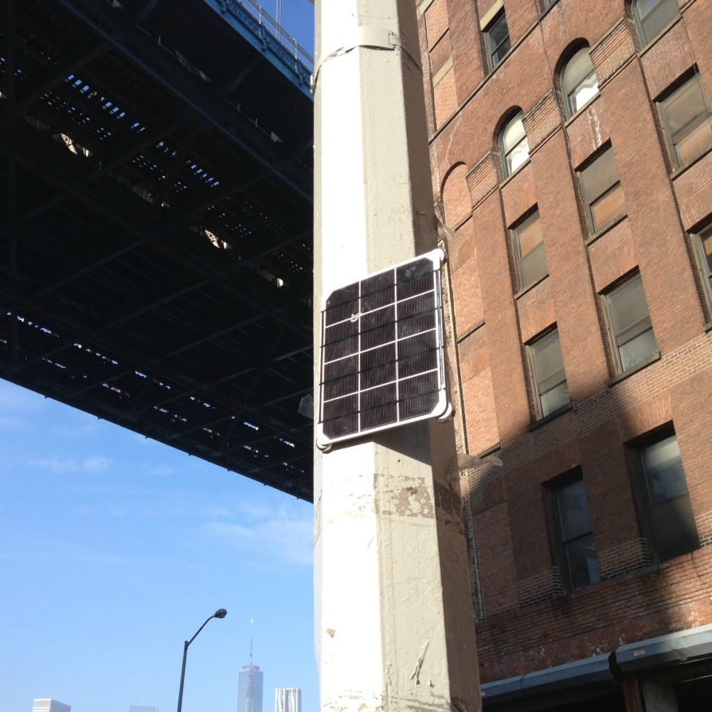 pole-mounted solar panel with magnets