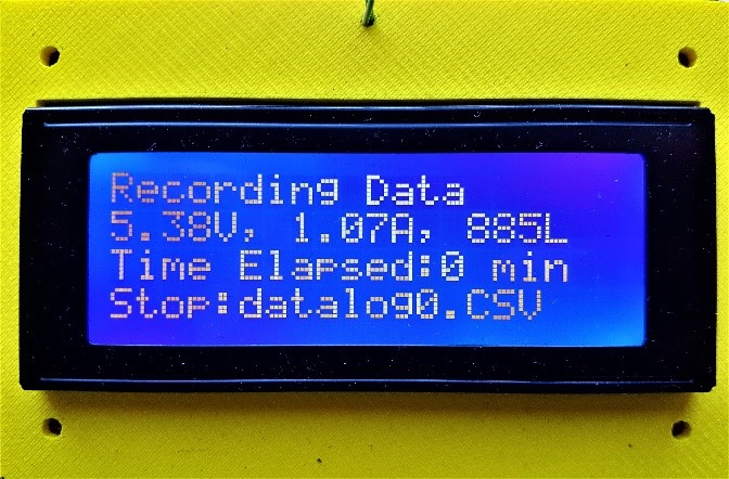 screen for data logger