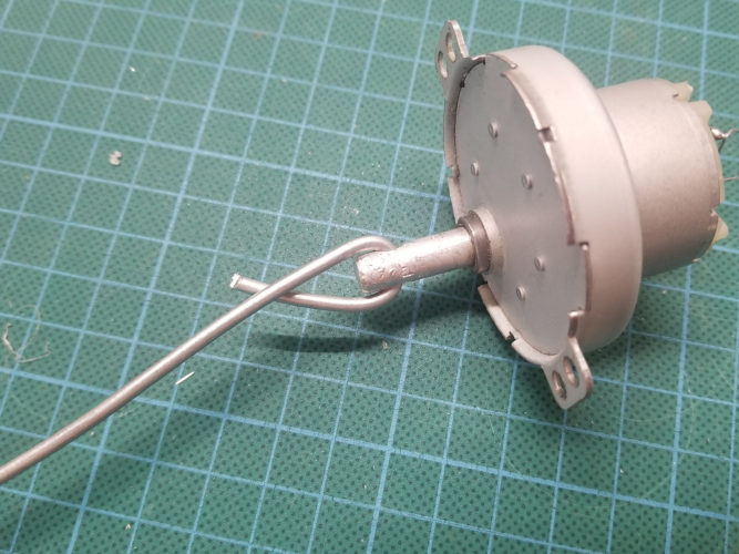 Motor with wire crimp on