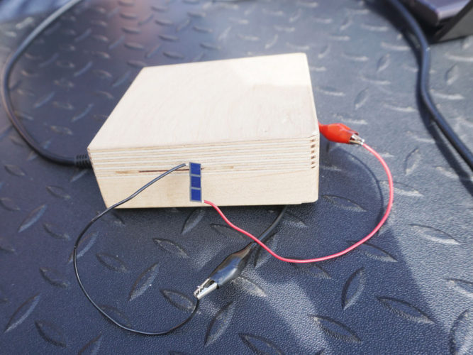 Connect leads to positive and negative terminals