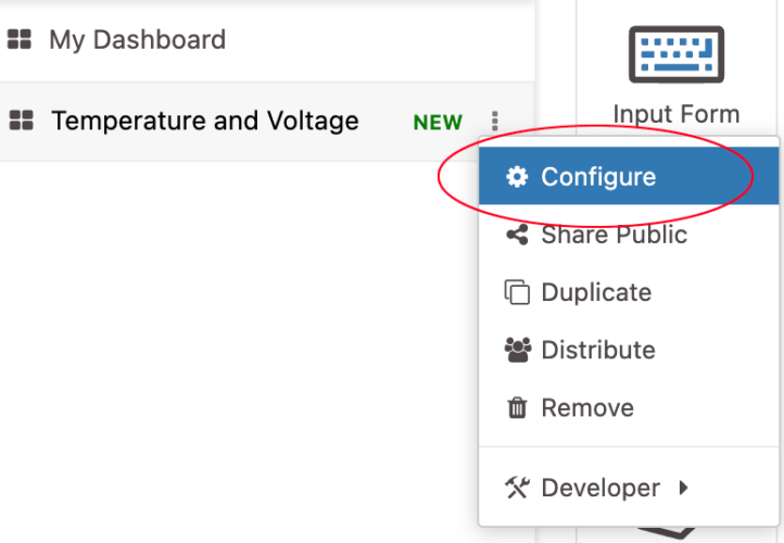 Configure Dashboard