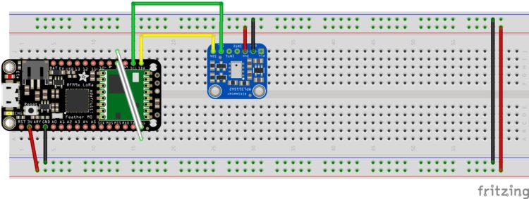 Adafruit-Feather-M0-RFM-LoRa breadboard