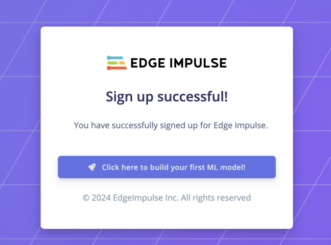 Edge Impulse success screen