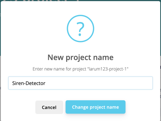 Set new project name
