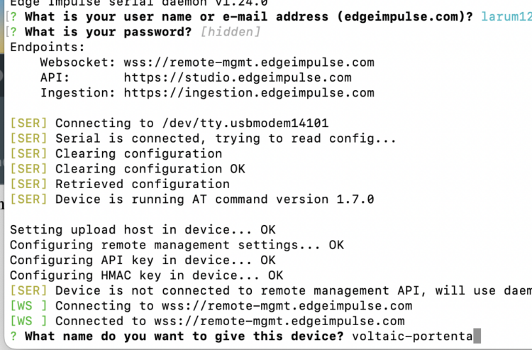 In terminal add your credentials