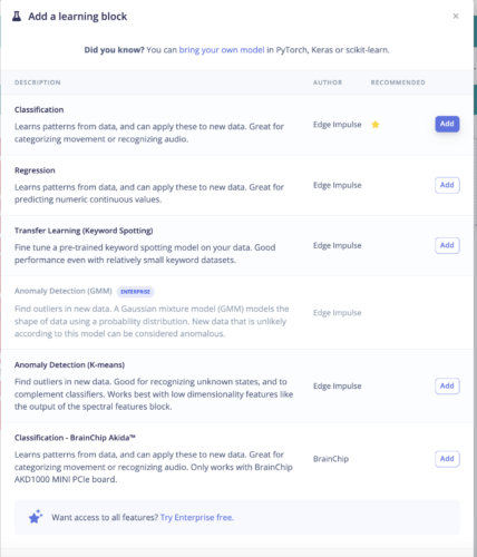 Classification screen