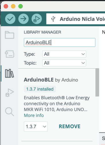 ArduinoBLE library