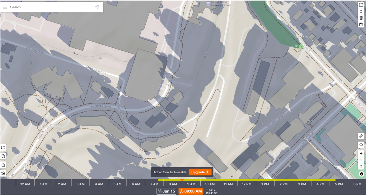 amount of shade on a potential solar panel site